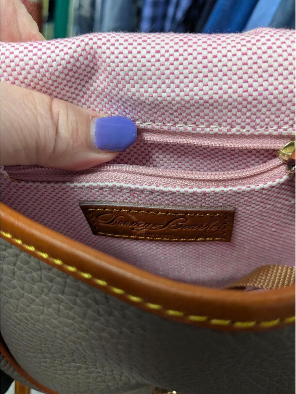 Dooney & Bourke All Weather Leather 2 Duck Bag Crossbody Dark Grey Tan - Picture 9 of 9